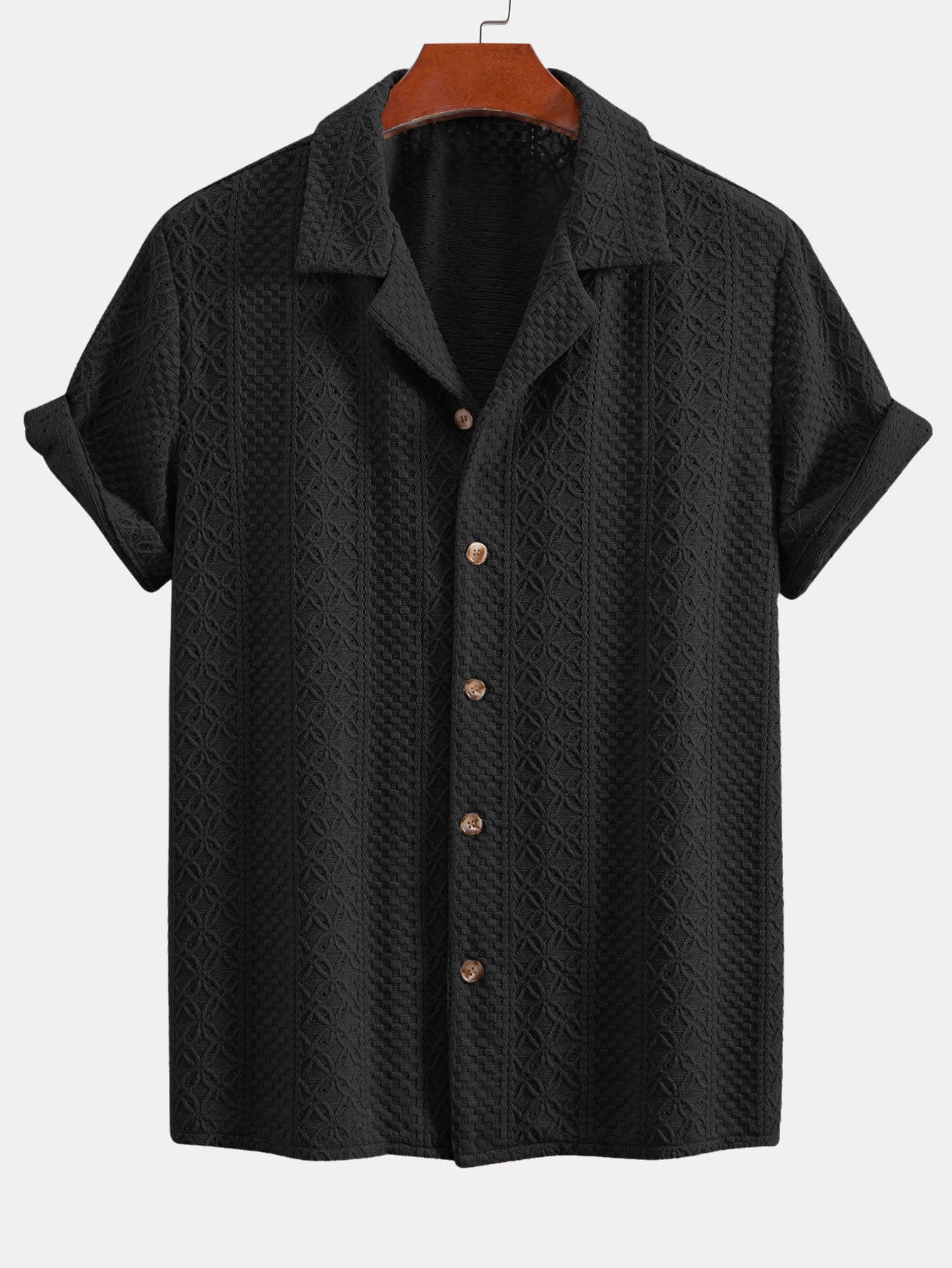 Camisa floral Checkerboard Jacquard Cuban