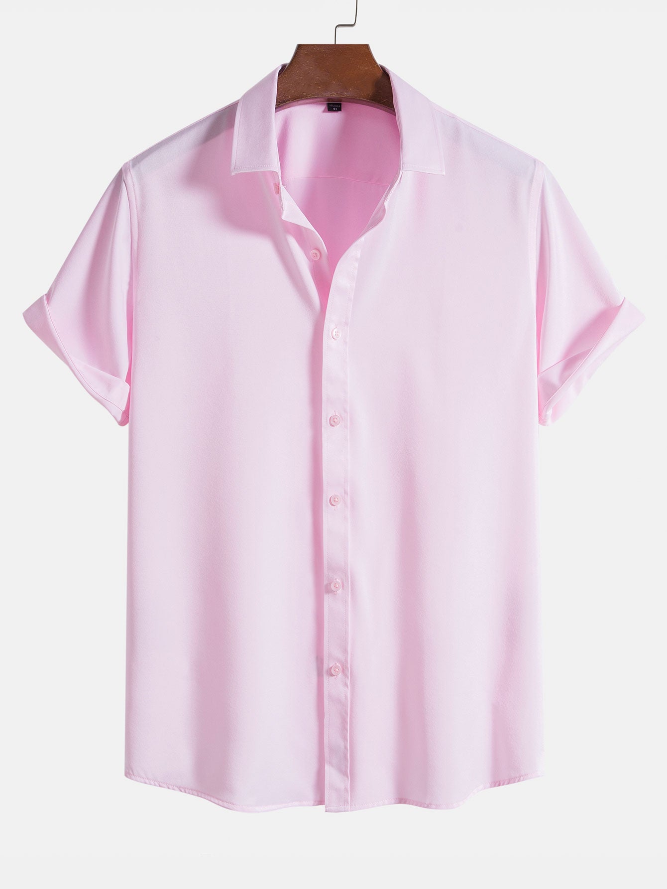 De color sólido Lapel Basic camisas
