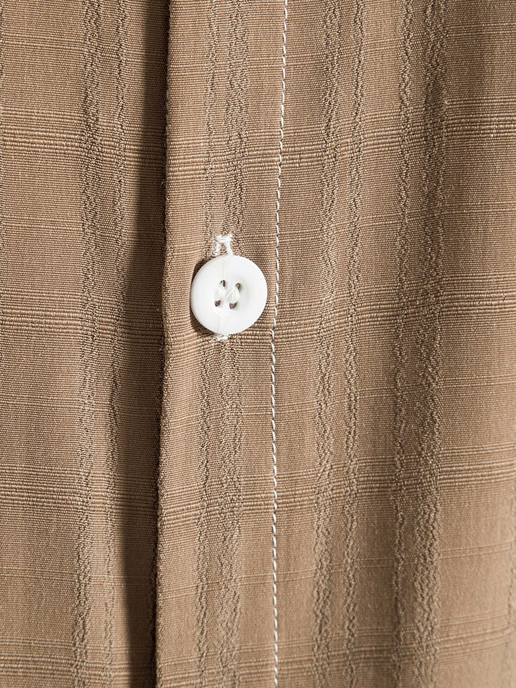 Camisa Textured Fabric Stand Collar