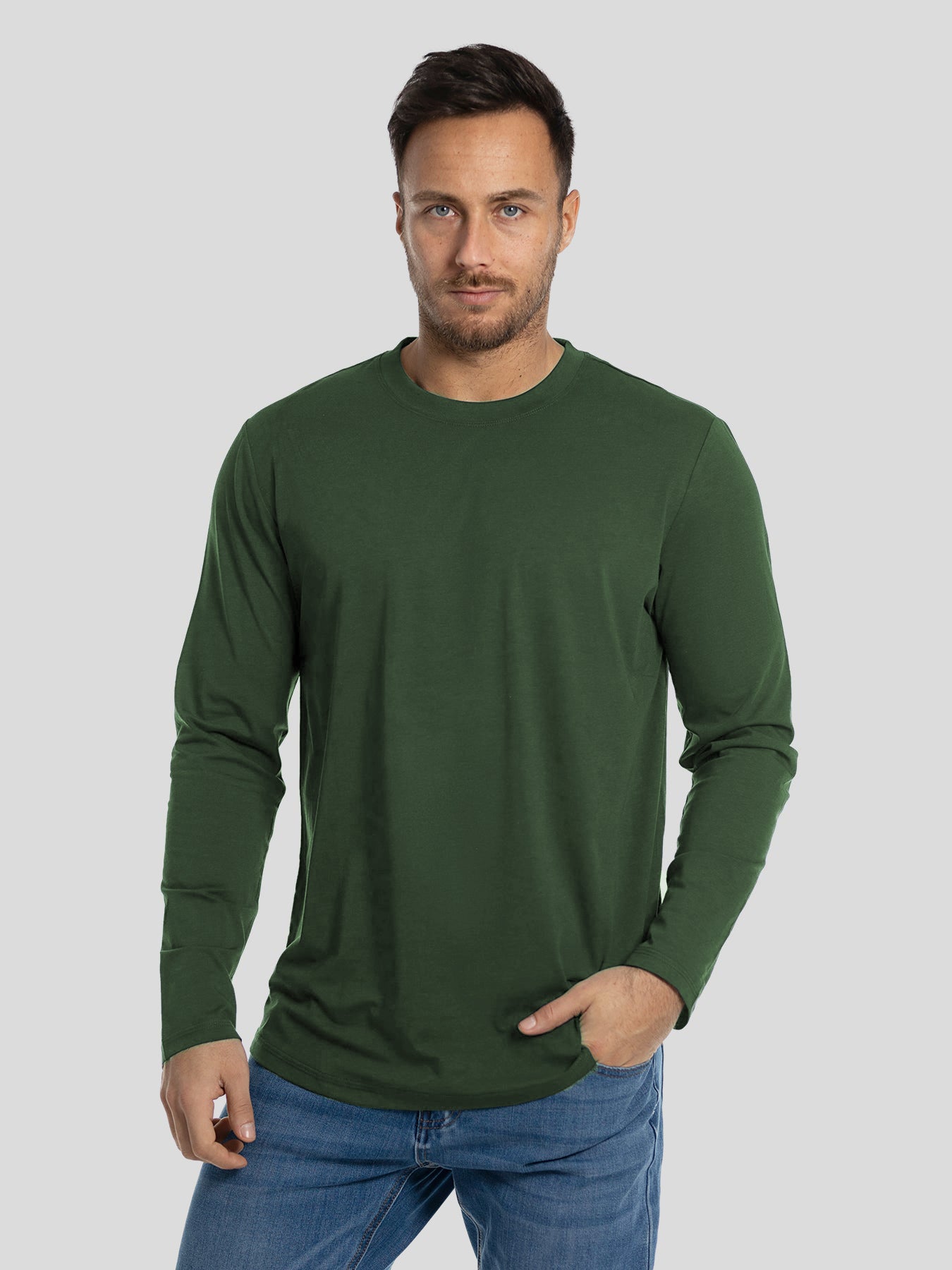 StaySmooth de manga larga Curve Hem Tee:clásico Fit