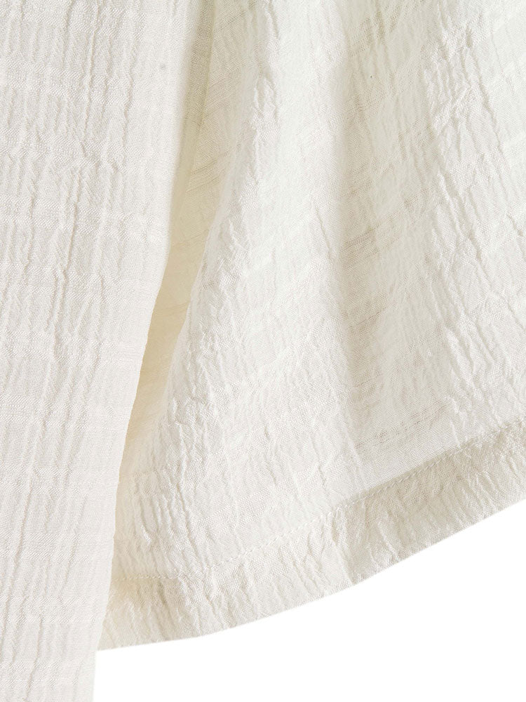 Camisa Textured Fabric de manga corta