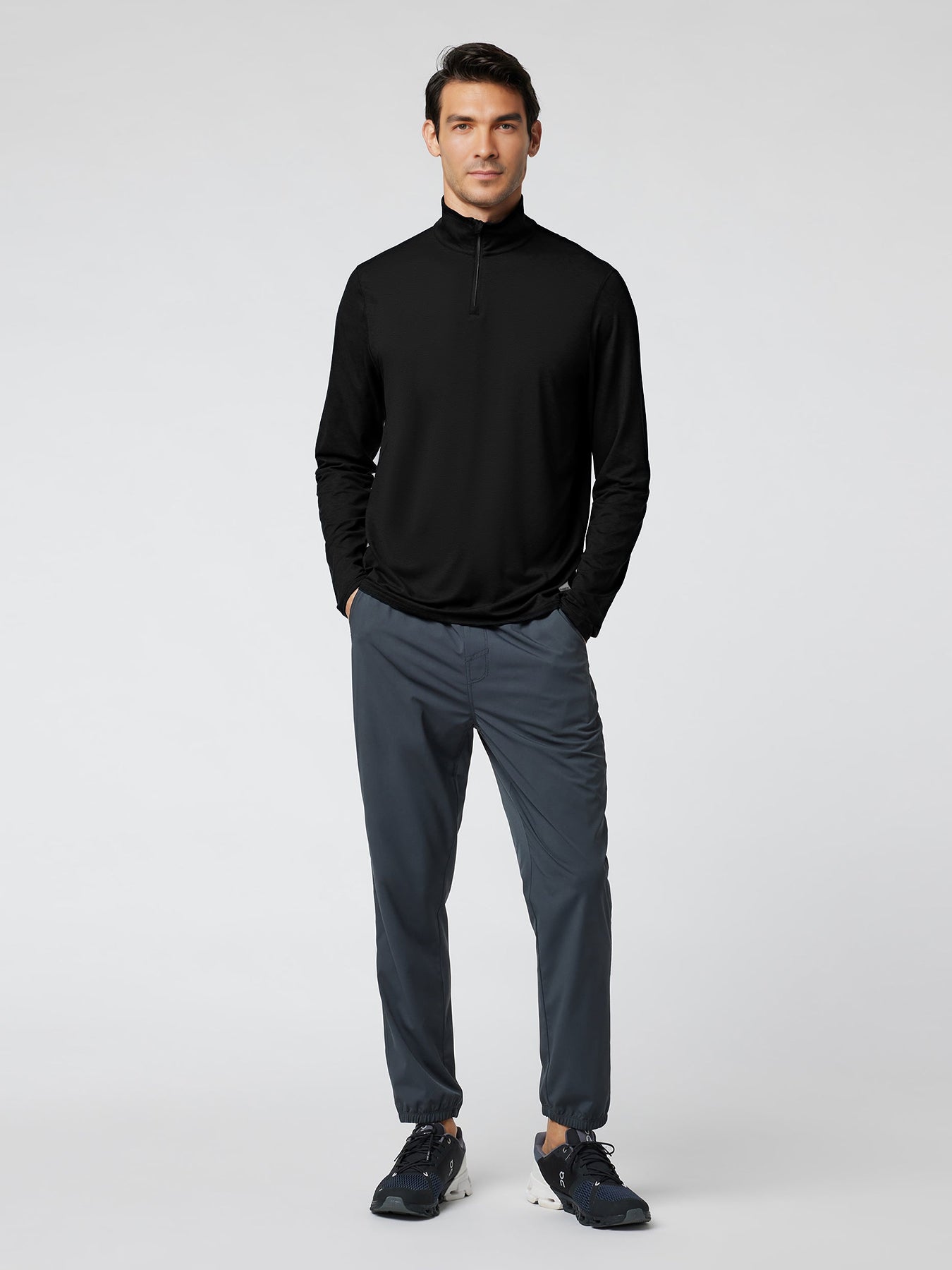 Velou Half Zip de manga larga Tee