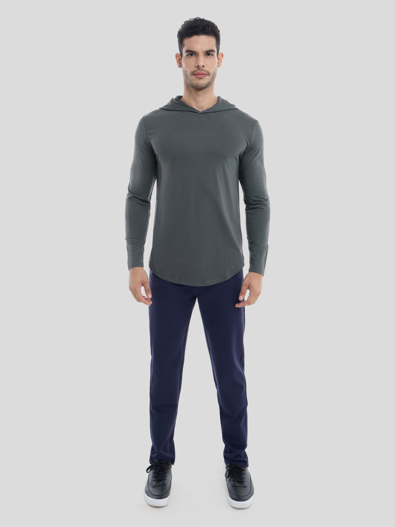 StaySmooth de manga larga Hooded Drop-Cut Tee