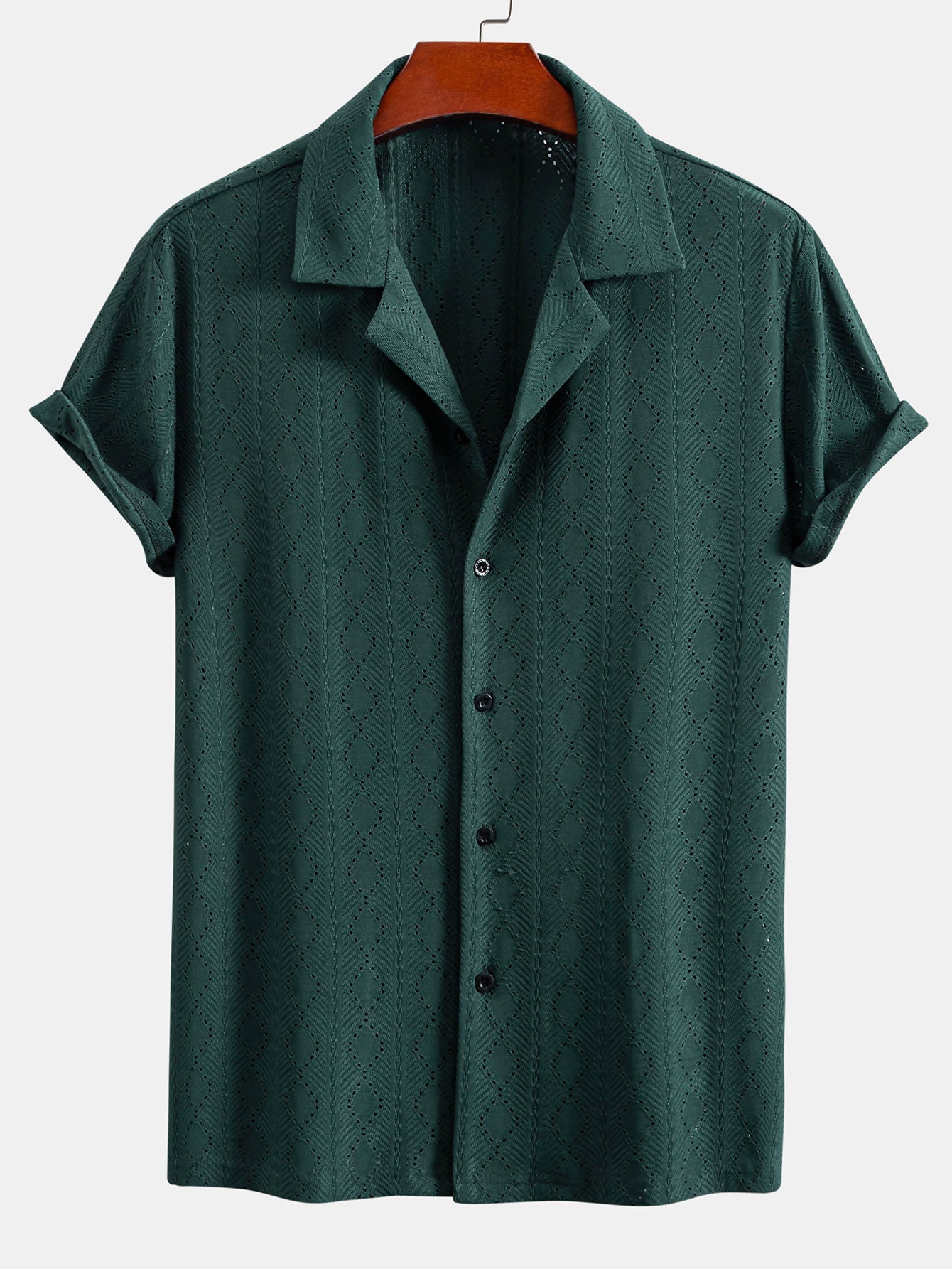 Camisa Muscle Fit Diamond Texture Cuban