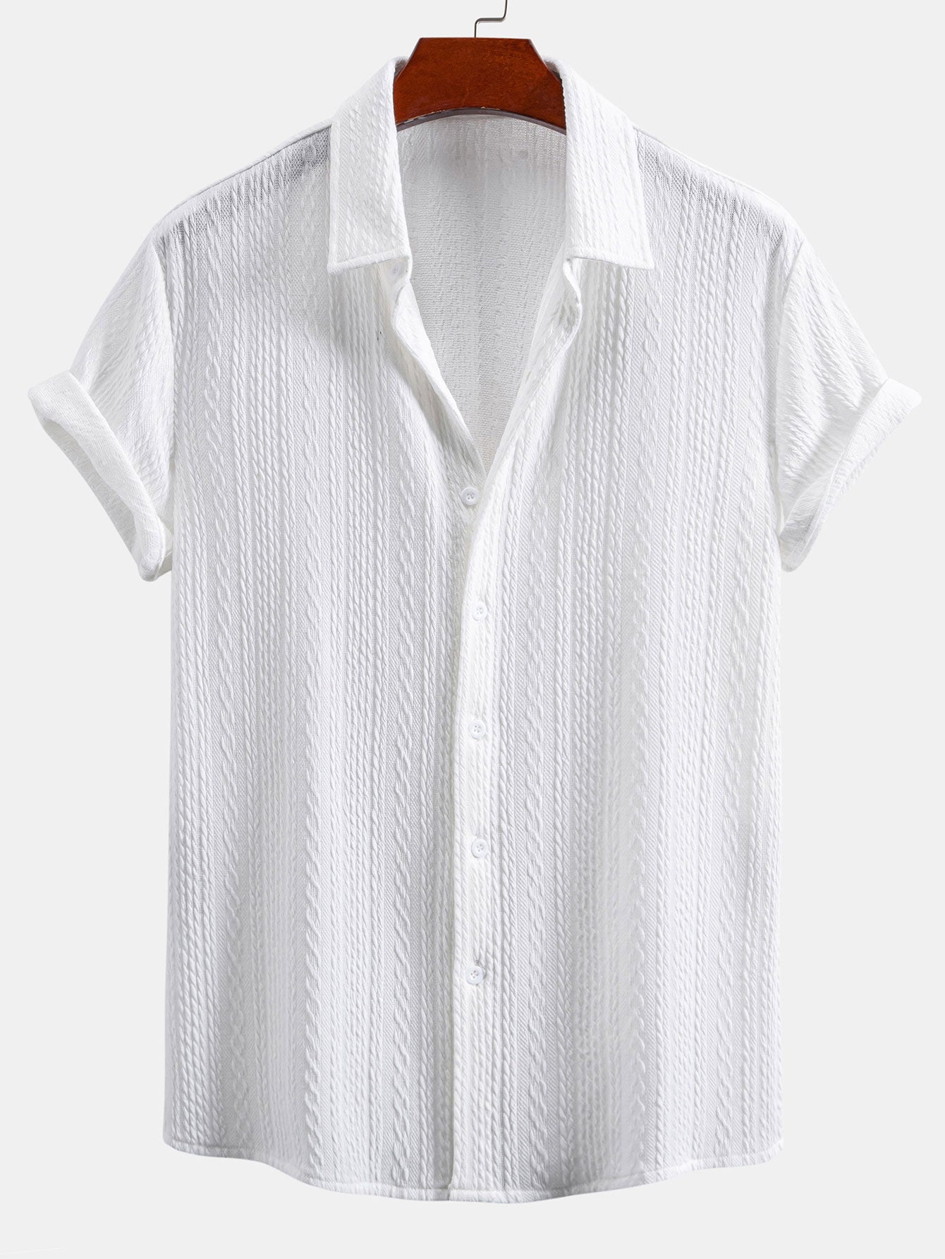 Camisa Muscle Fit Jacquard Textured