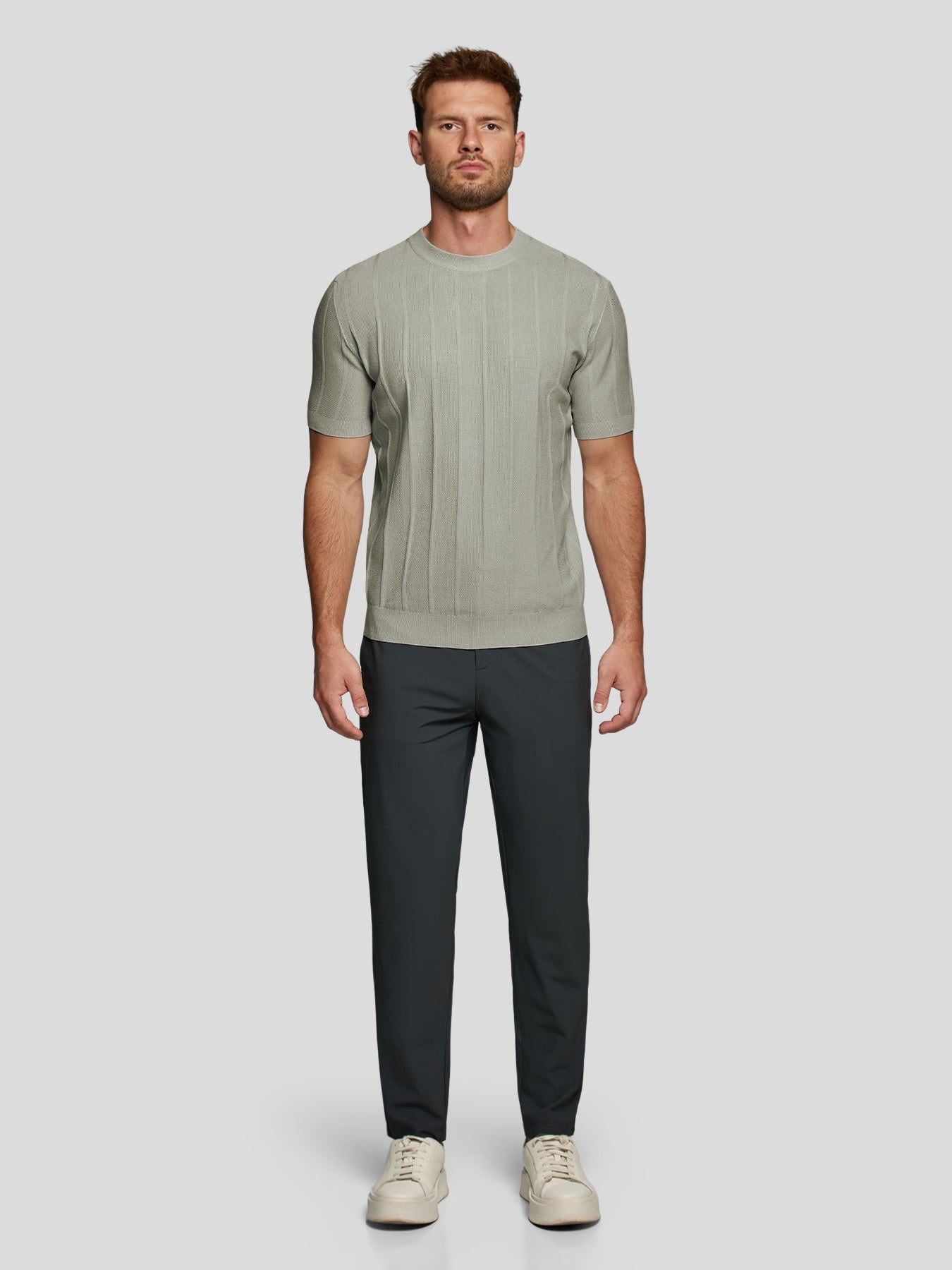 Camiseta Gentletejido transpirable a rayas de manga corta tejidoted