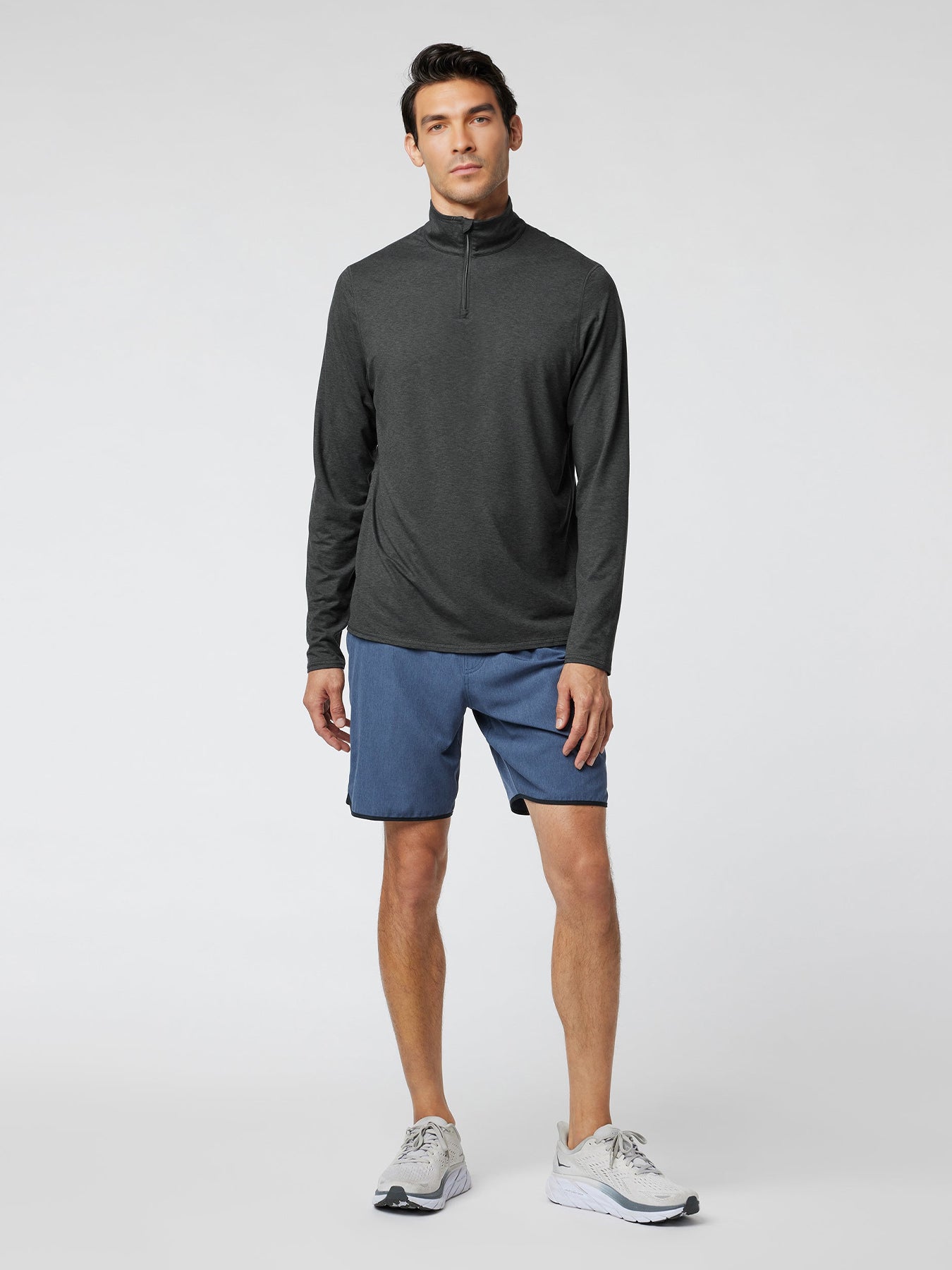 Velou Half Zip de manga larga Tee