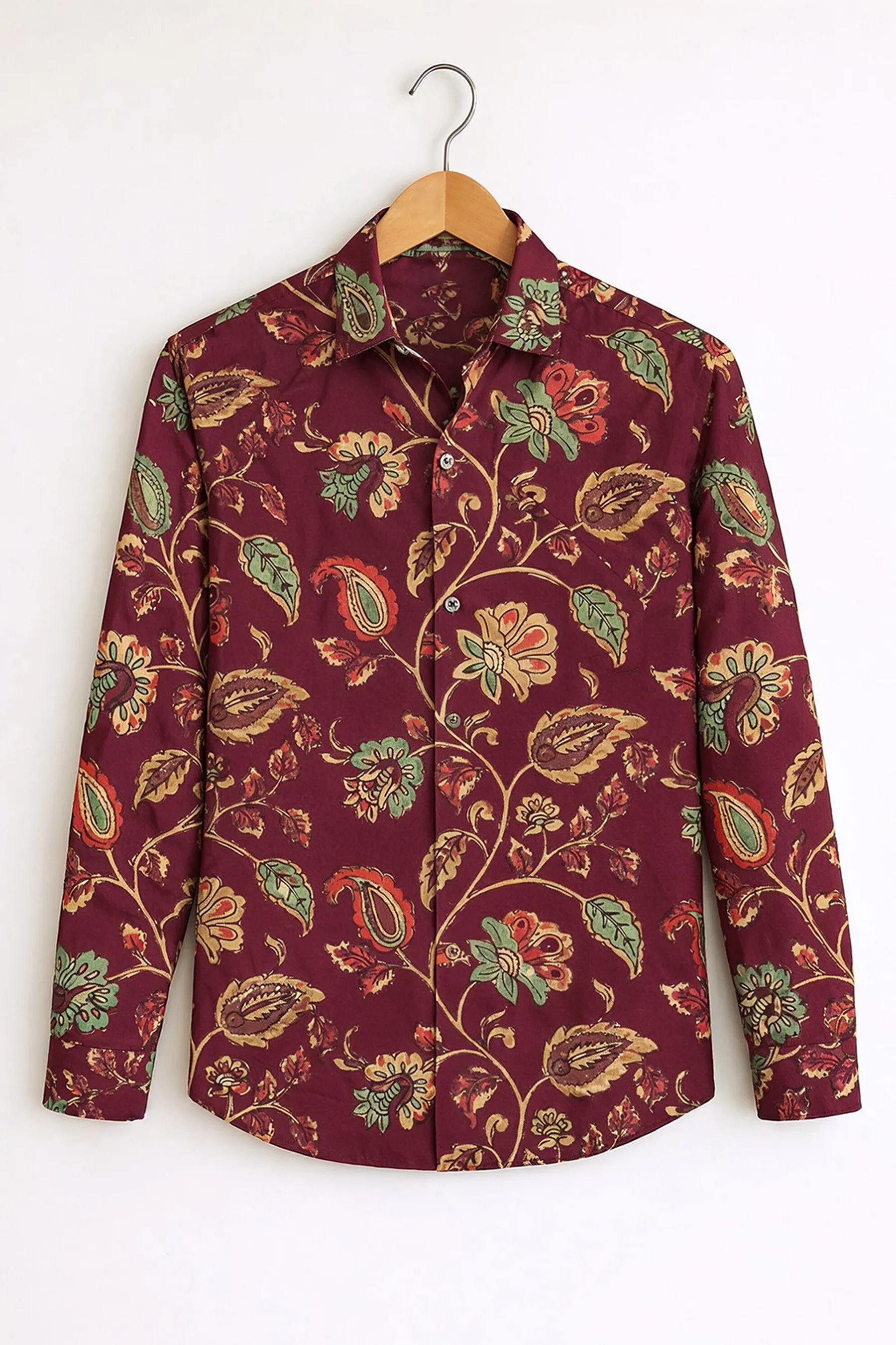 Maroon floral Princamiseta