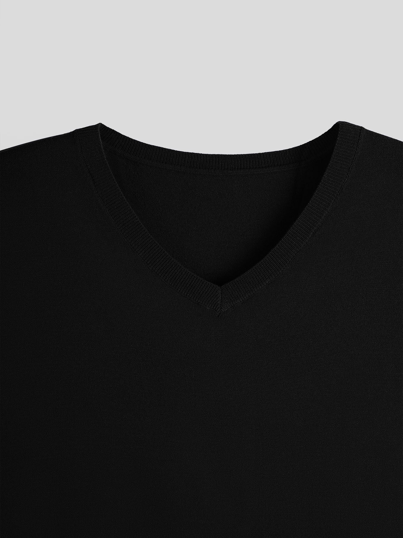 Camiseta Gentletejido de manga corta V-neck tejidoted