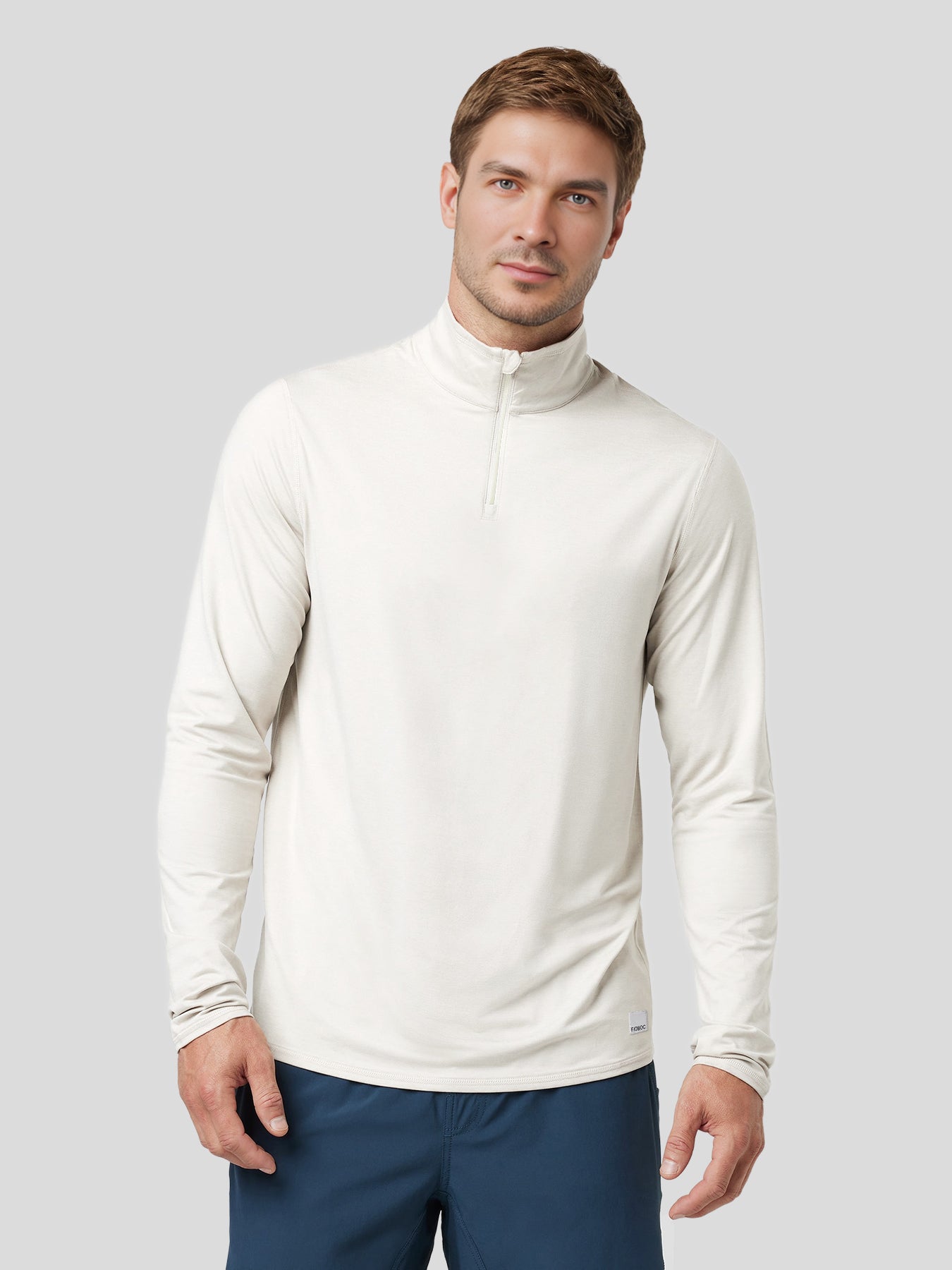 Velou Half Zip de manga larga Tee