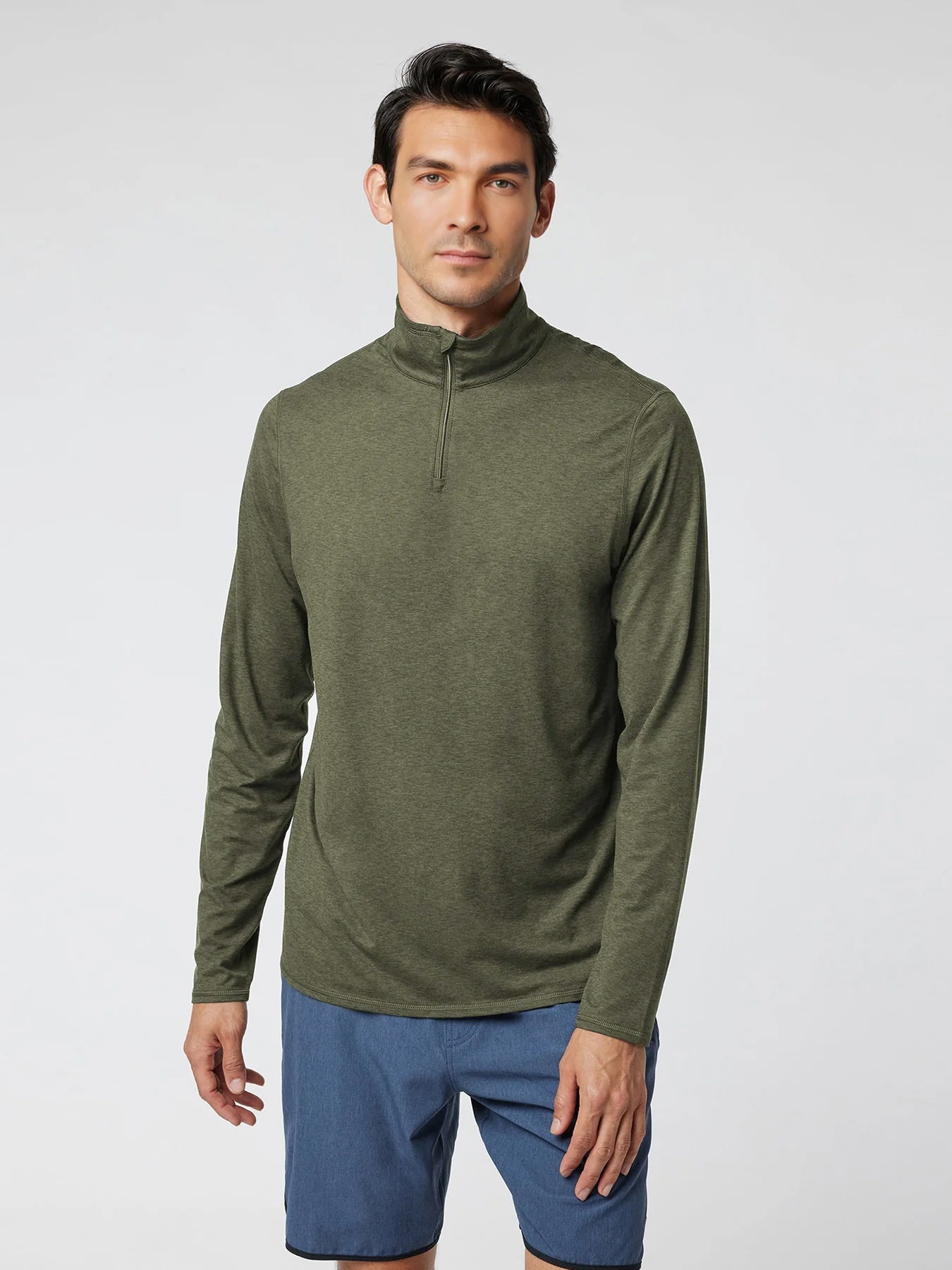 Velou Half Zip de manga larga Tee