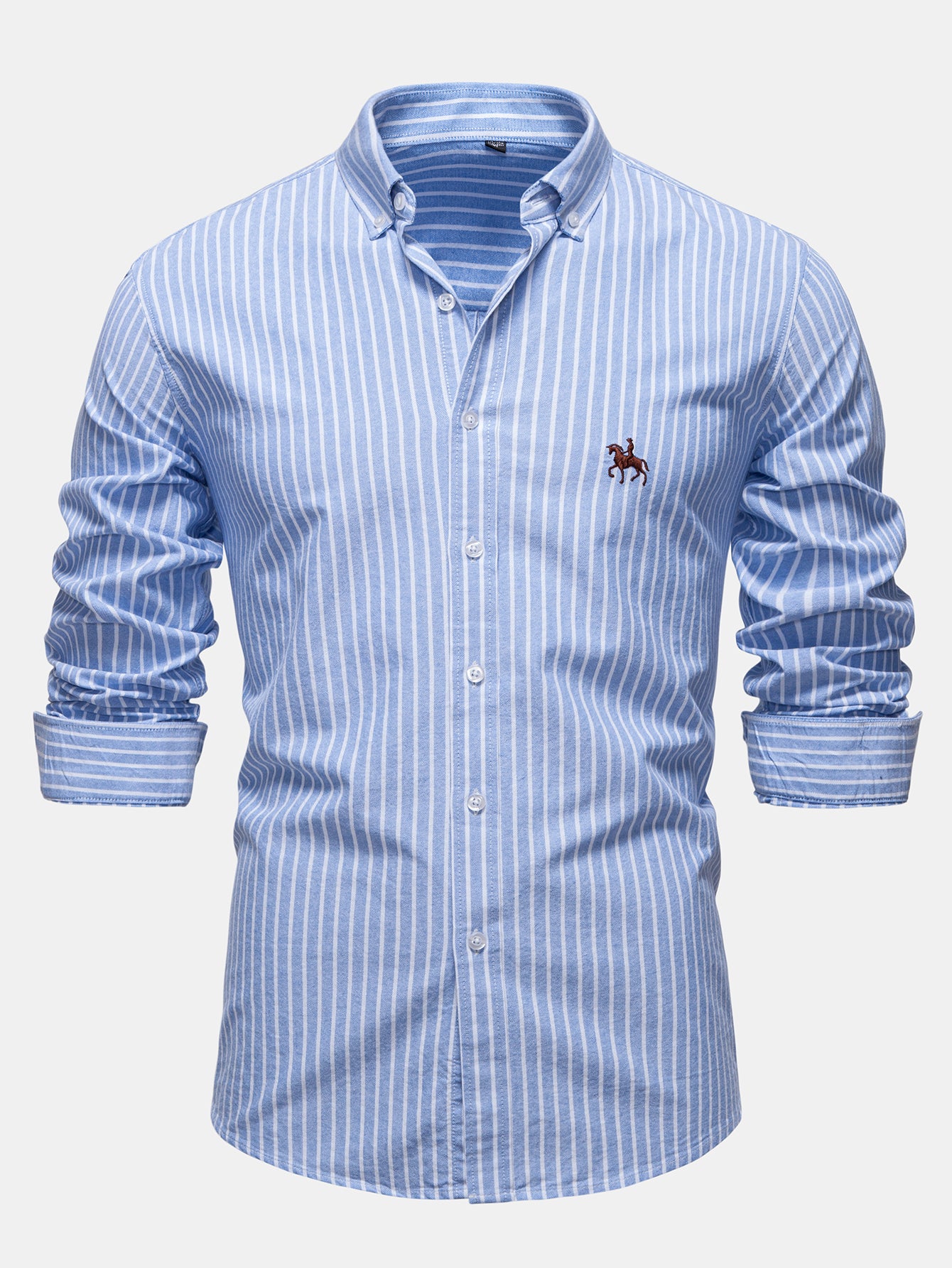 Camisa Cowboy Embroidery de algodón rayas