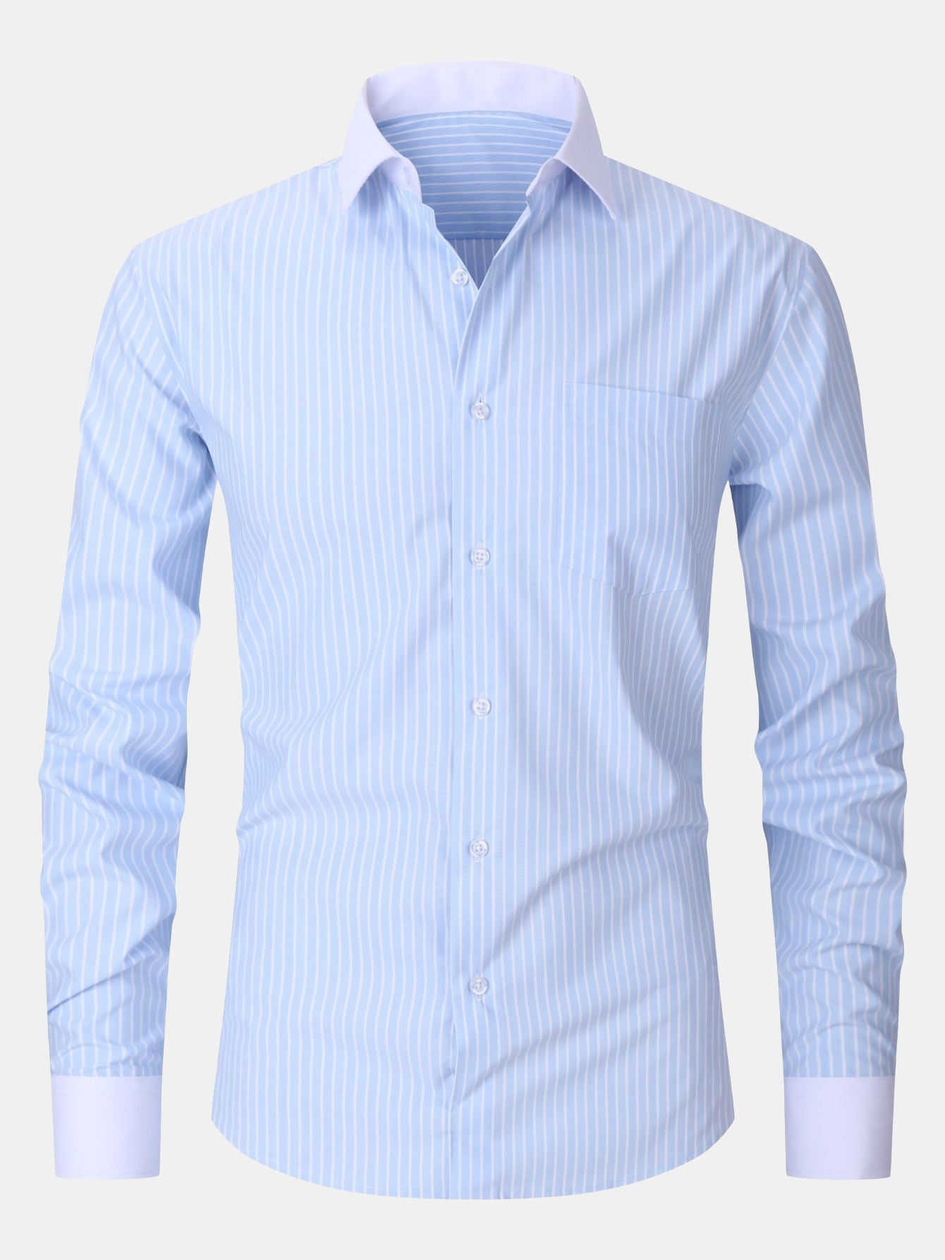 Camisa de vestir Contrast Collar rayas