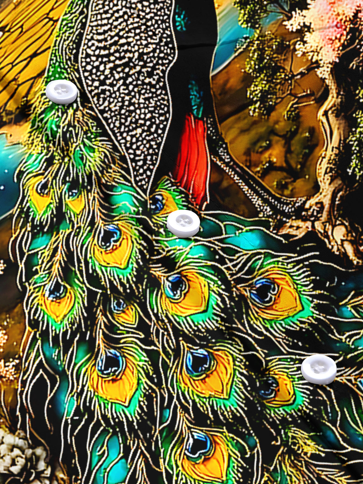 Peacock para hombre Pocket de manga corta camisas