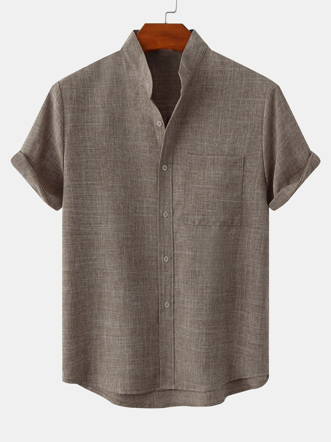 Camisa Man Stand Collar Whit Pocket