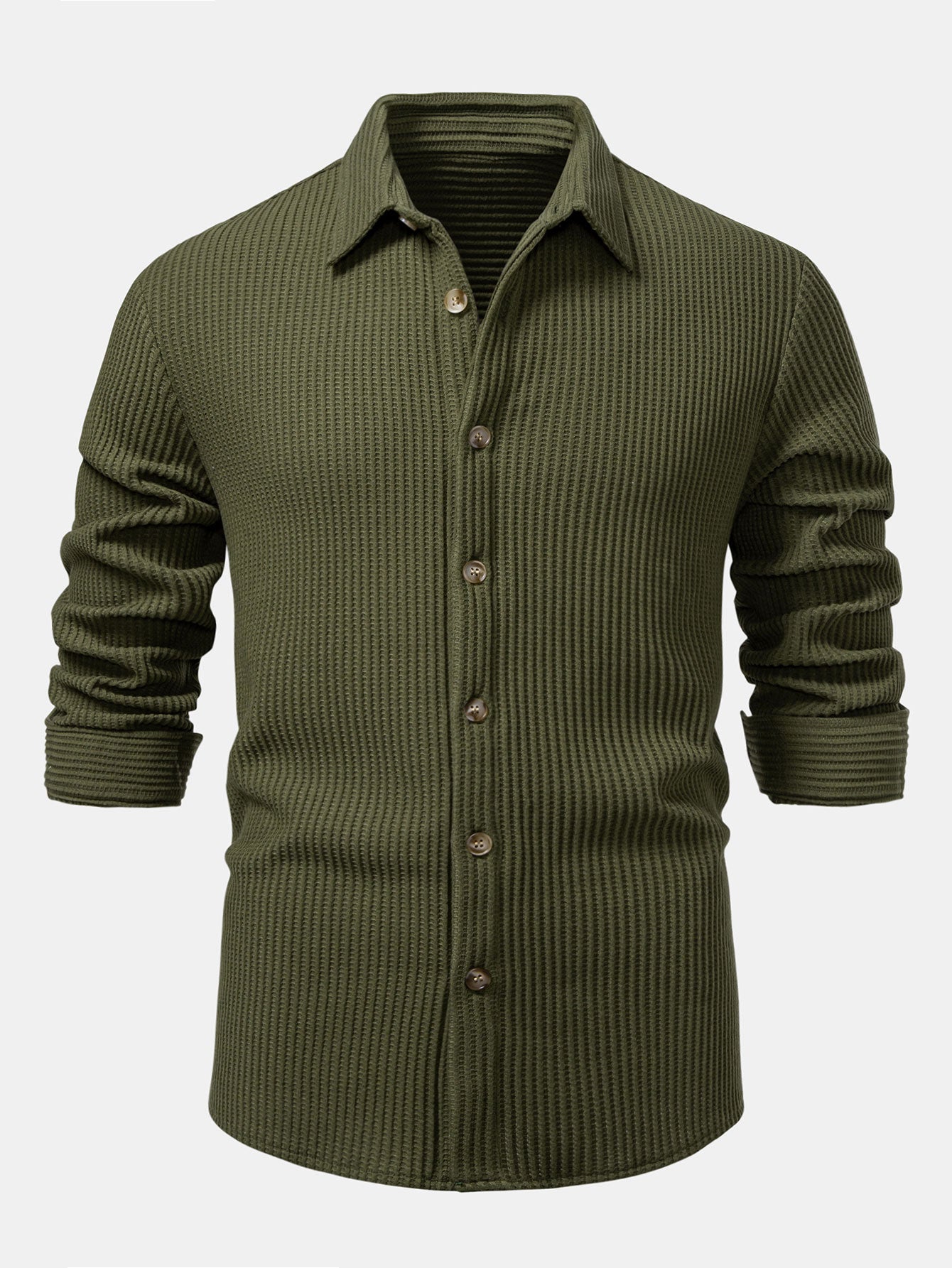 Camisa de manga larga Waffle Button Up