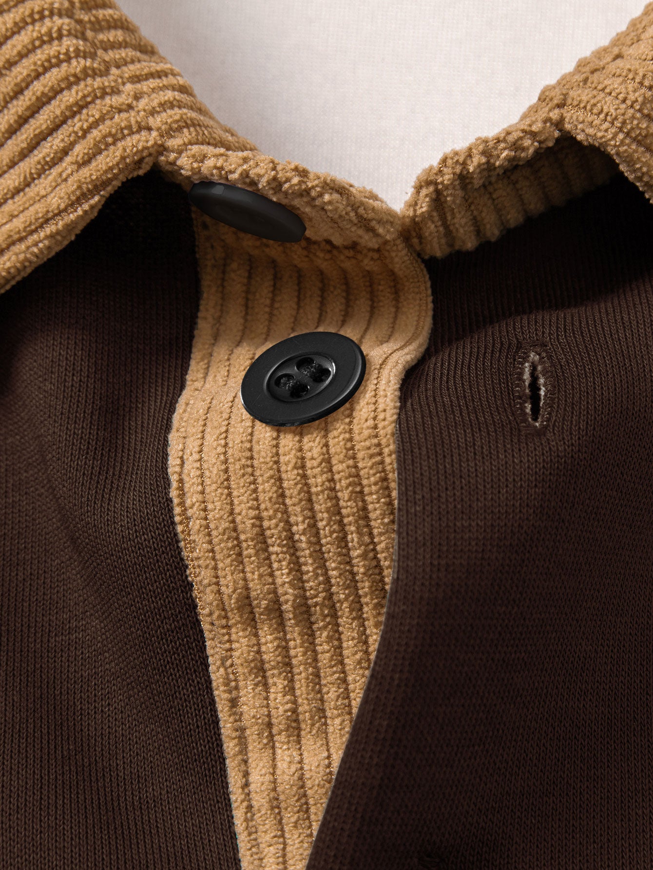 Sudadera Relax Fit Contrast Corduroy Polo Collar & Straight Leg Corduroy pantalón