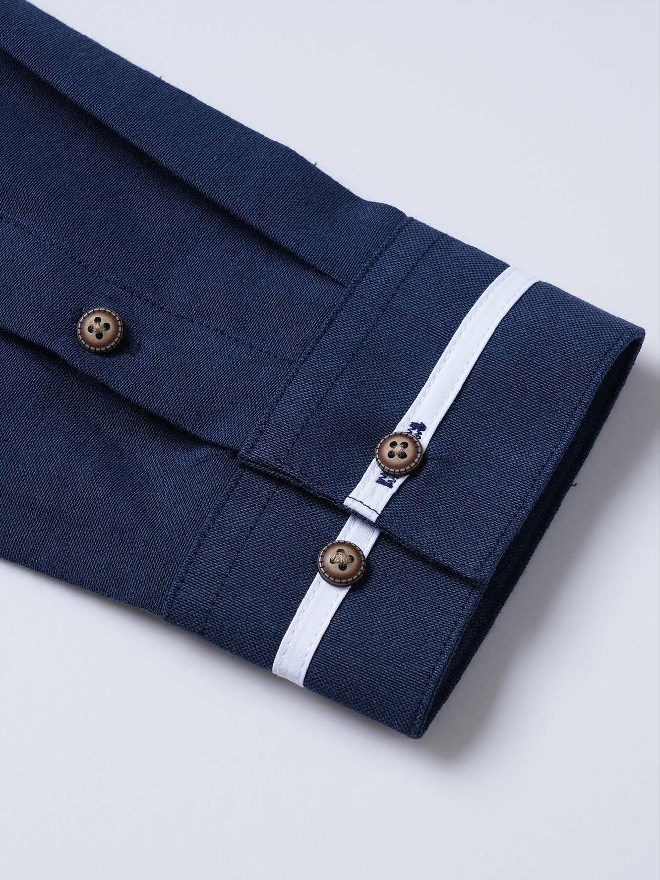 Camisa de manga larga Contrast Stand Collar