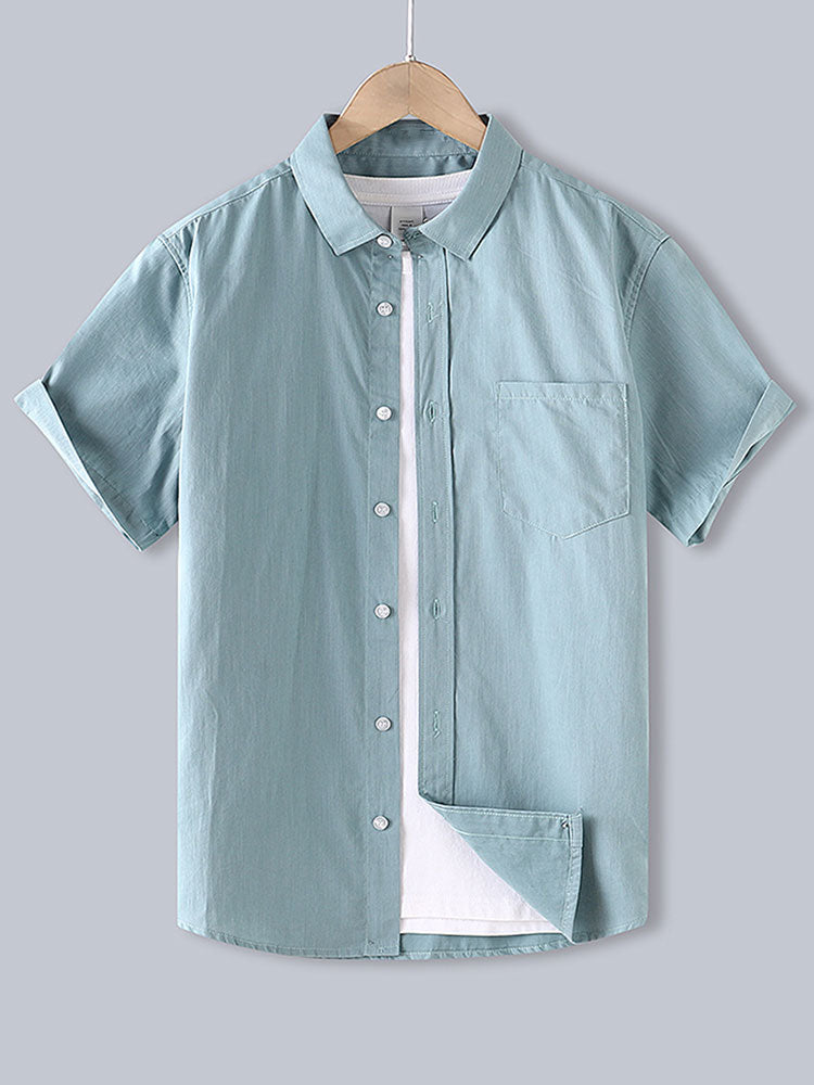 Camisa Men de algodón Button Up