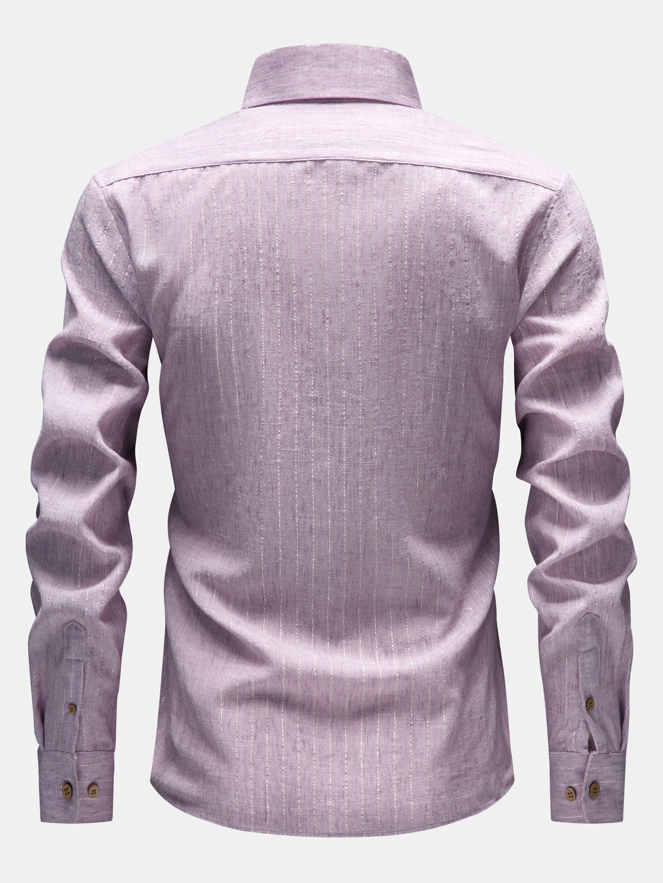 Camisa de manga larga rayas de lino Look Button Up