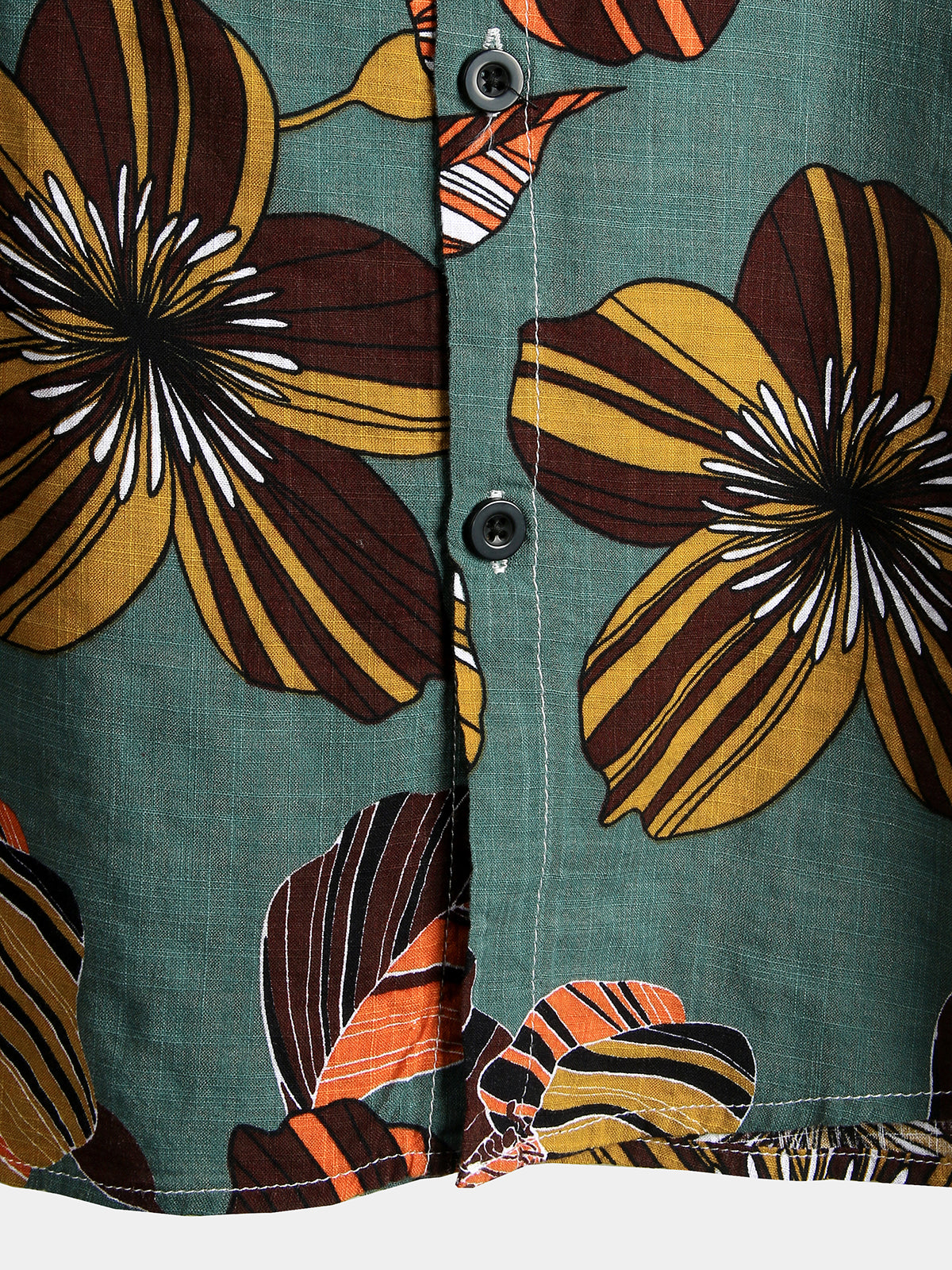 Camisa Flower Tropical Hawaii de algodón de manga corta para hombre