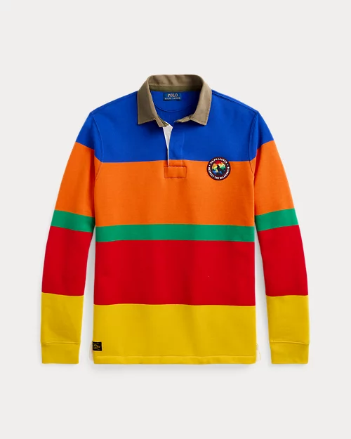 Camisa de rugby de polar a rayas de corte clásico para hombre - vista 2