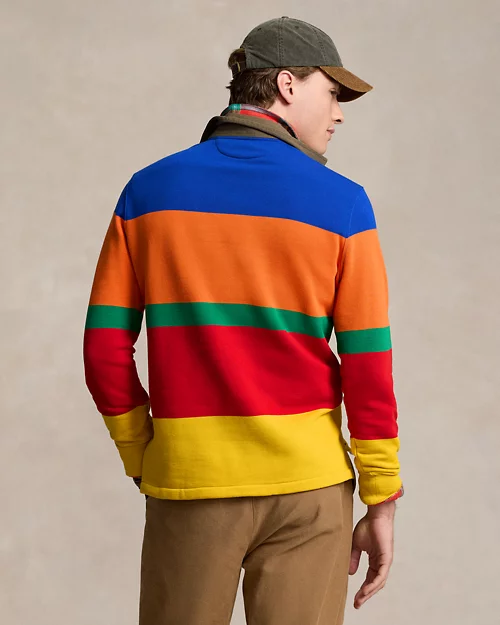 Camisa de rugby de polar a rayas de corte clásico para hombre - vista 4