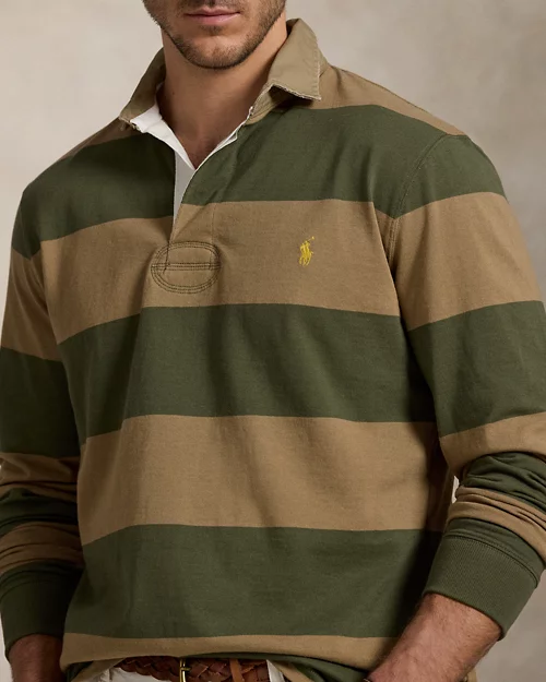 Camisa de rugby clásica de cuello caqui para hombre - vista 5