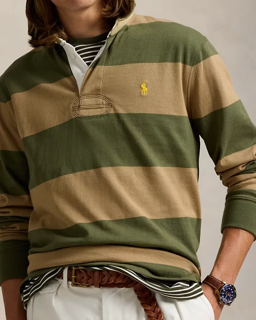 Camisa de rugby clásica de cuello caqui para hombre - vista 5