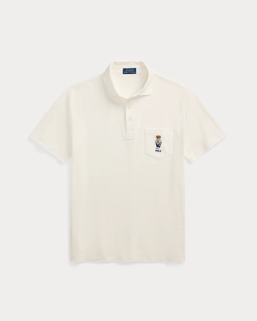 Camisa polo de malla con diseño de oso y ajustado personalizada para hombre - vista 2