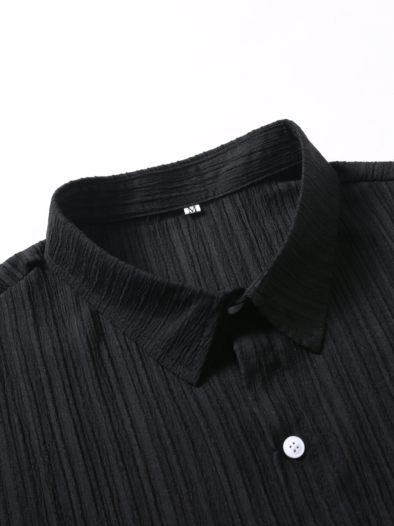 Camisa Crinkled Texture estampado Button Up