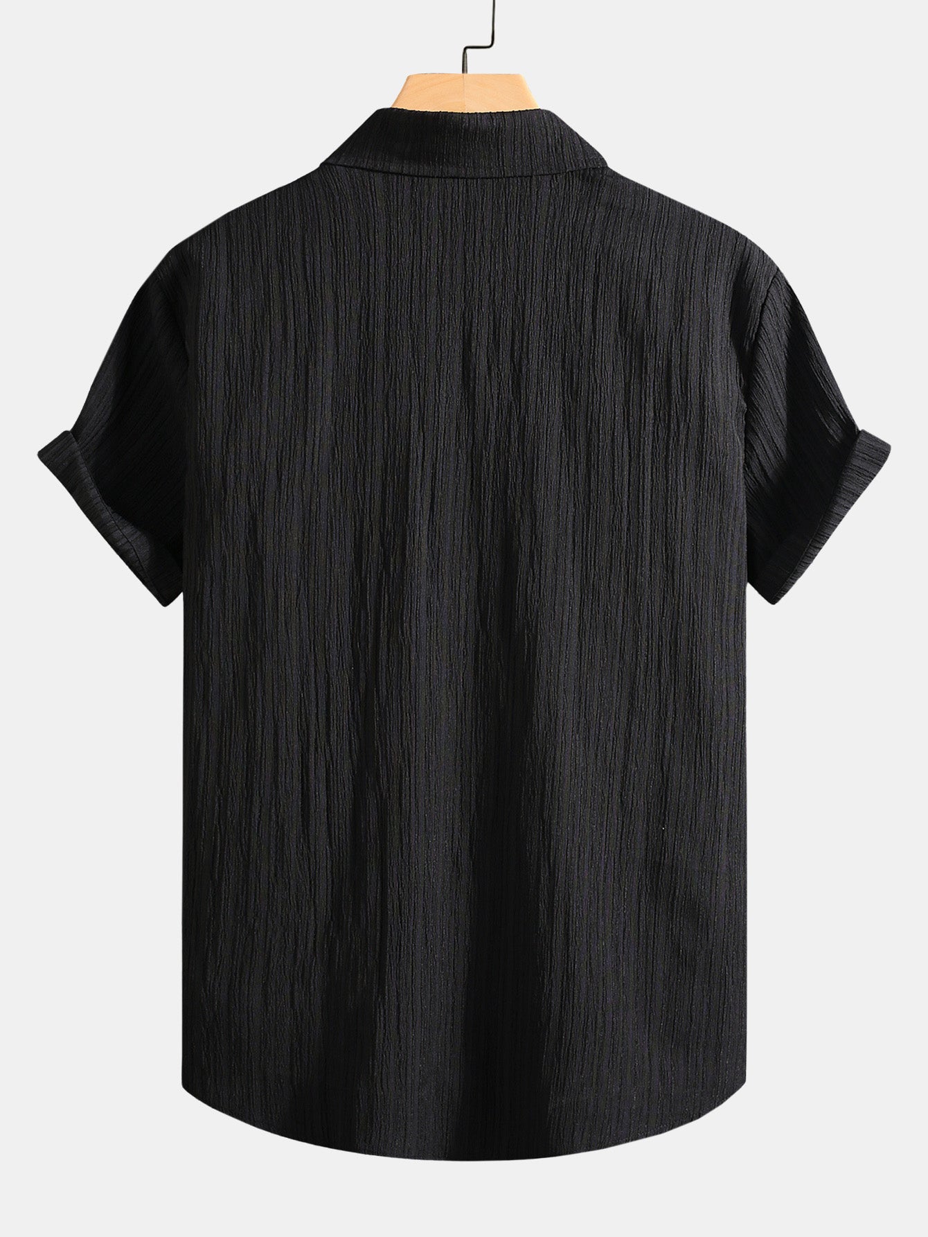Camisa Crinkled Texture estampado Button Up