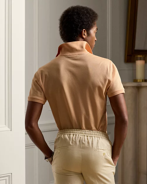 Camisa polo de piqué de corte entallado personalizada para hombre - vista 4