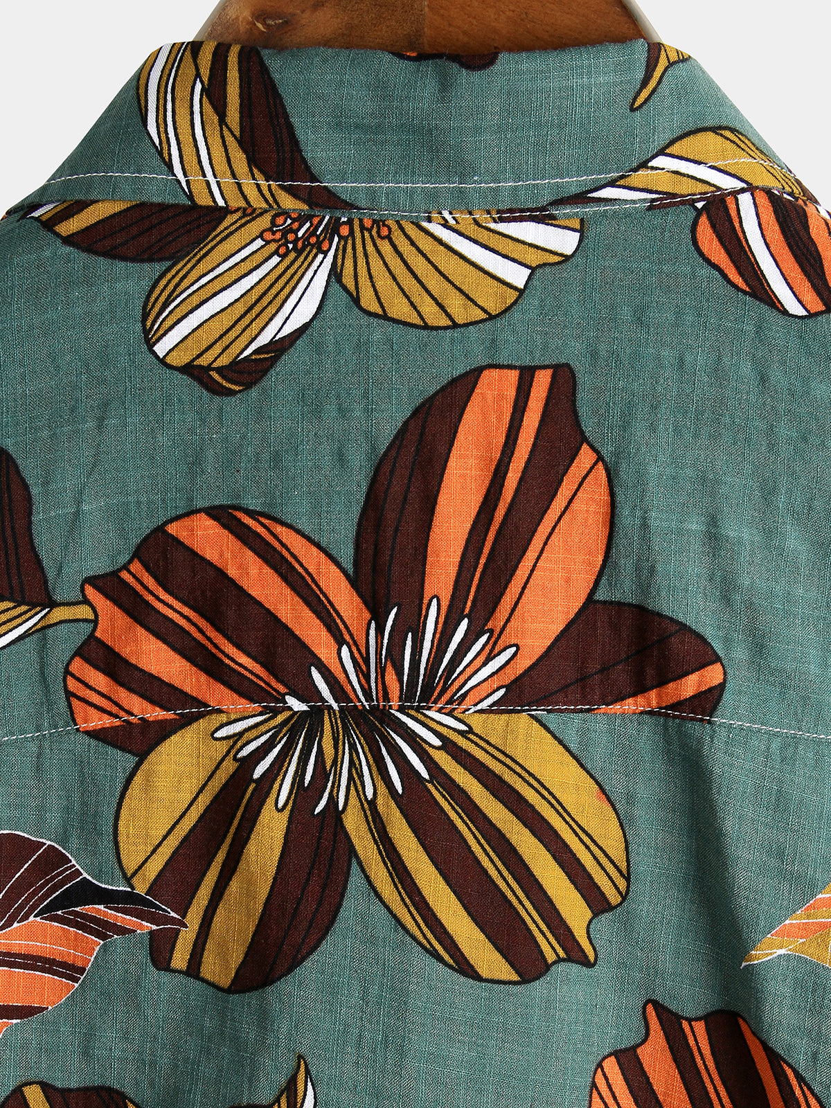 Camisa Flower Tropical Hawaii de algodón de manga corta para hombre