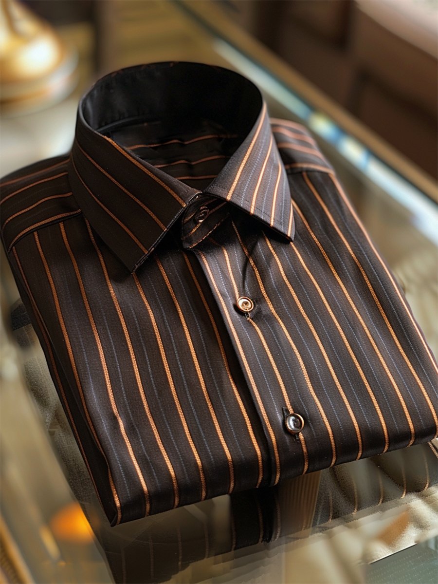 Camisa rayas ejecutivo de manga larga para hombre