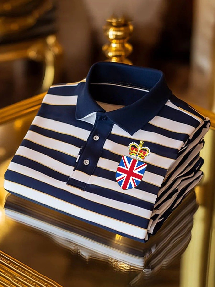 Camisa polo ejecutivo Union Jack casual Button de manga corta para hombre