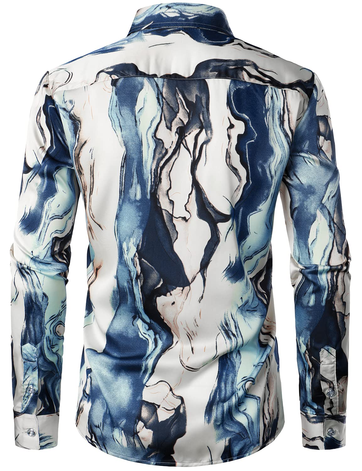 Camisa casual Abstract estampado Button Up de manga larga para hombre