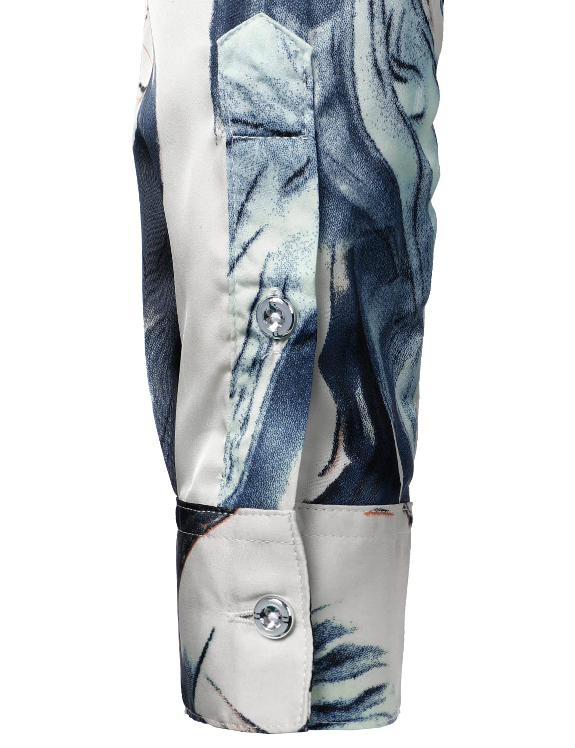 Camisa casual Abstract estampado Button Up de manga larga para hombre