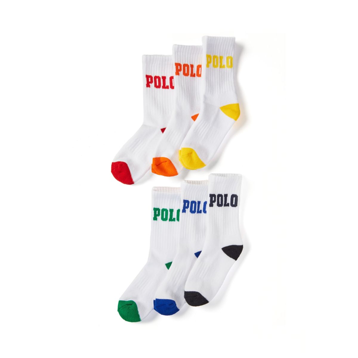 Boys 4-11 Logo Crew Socks - 6-Pack - 1