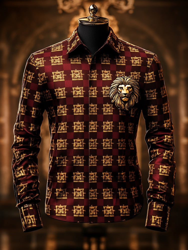 Camisa satén Luxe de manga larga con botones para hombre