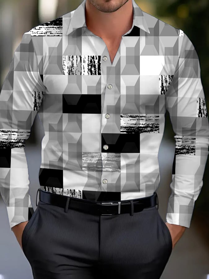 Ejecutivo Style geométrico Princamiseta para hombre
