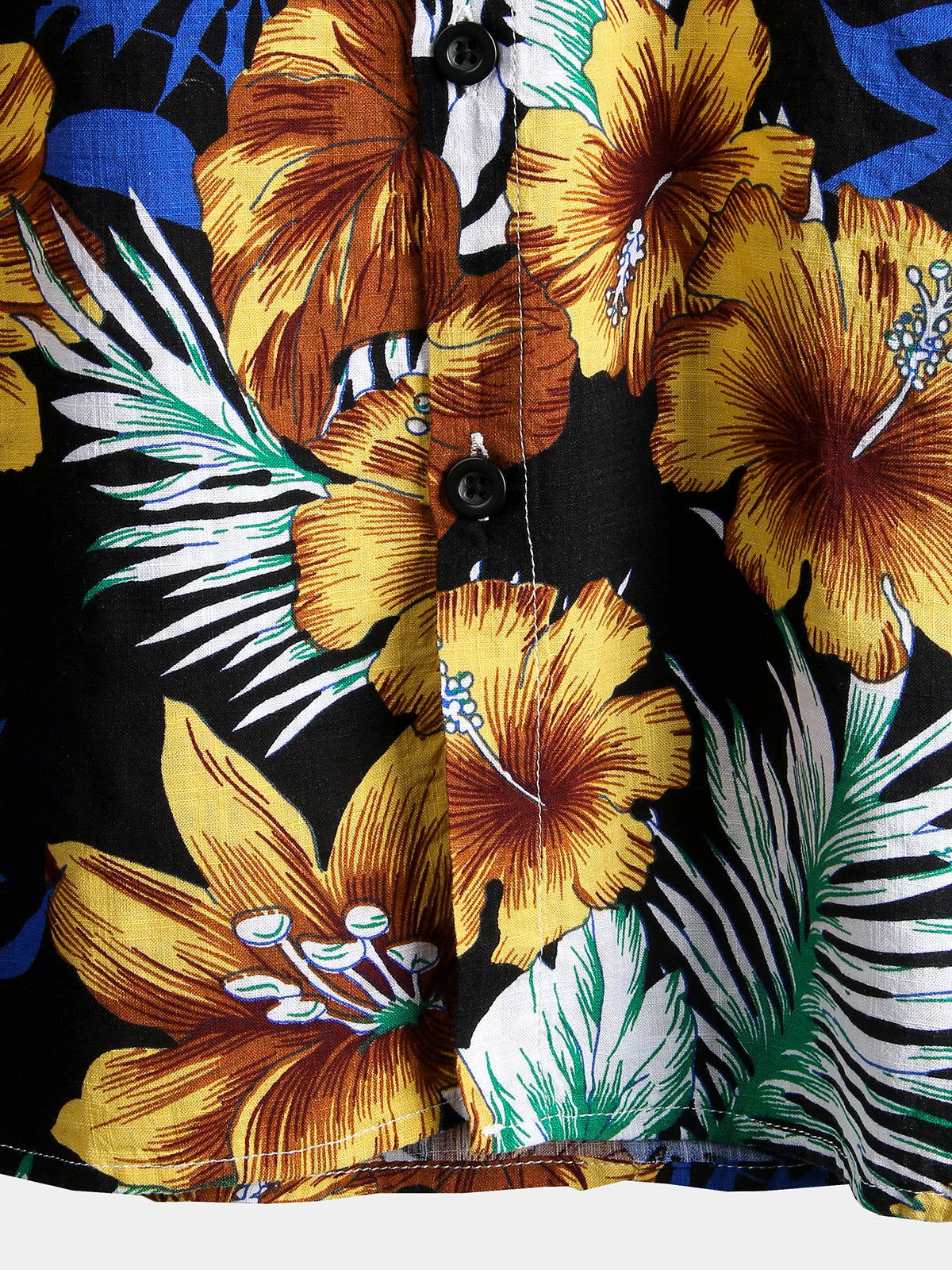 Camisa Flower Tropical Hawaii de algodón de manga corta para hombre