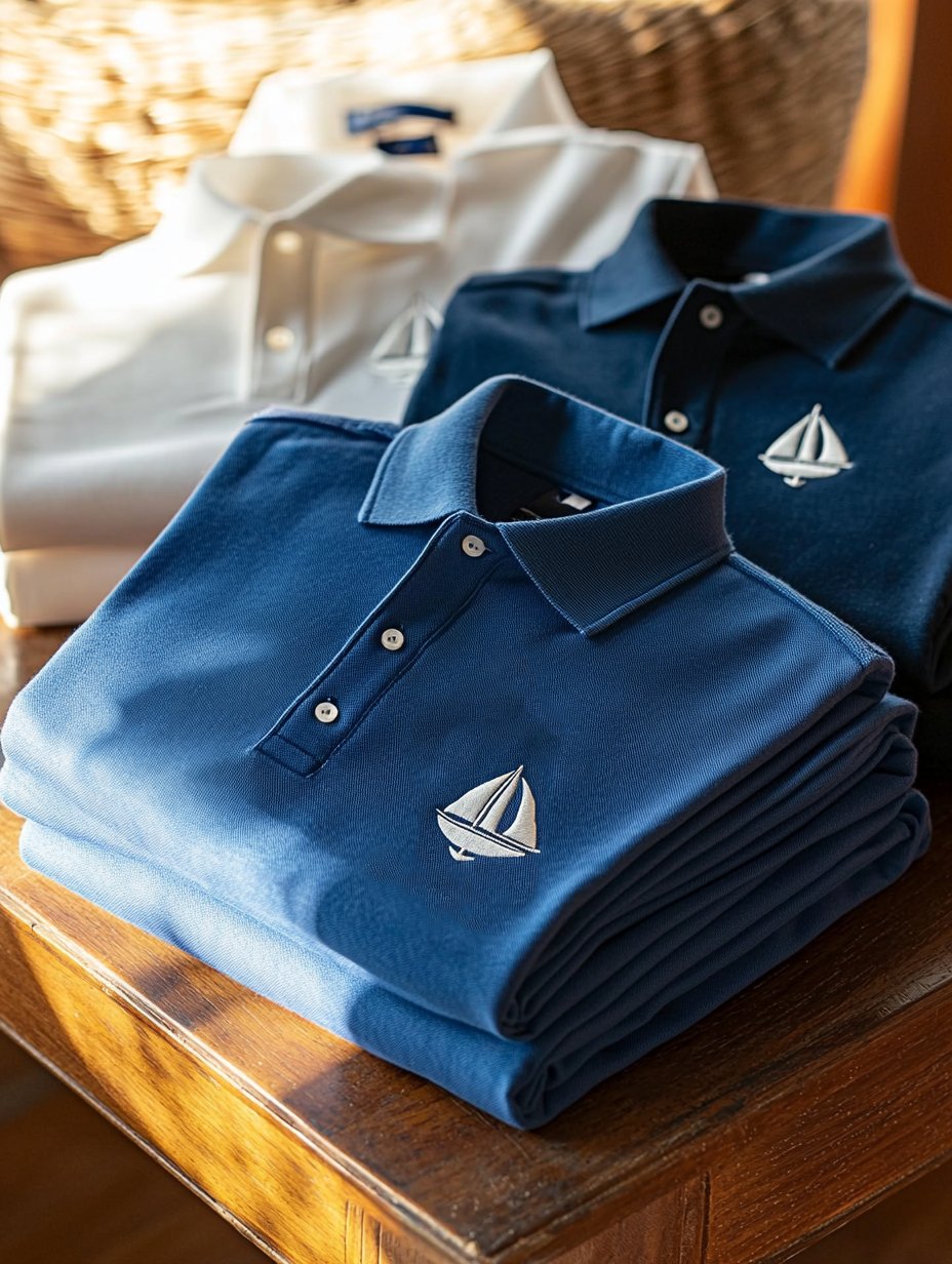 Camisa polo ejecutivo casual Sailing Statement Button de manga corta para hombre