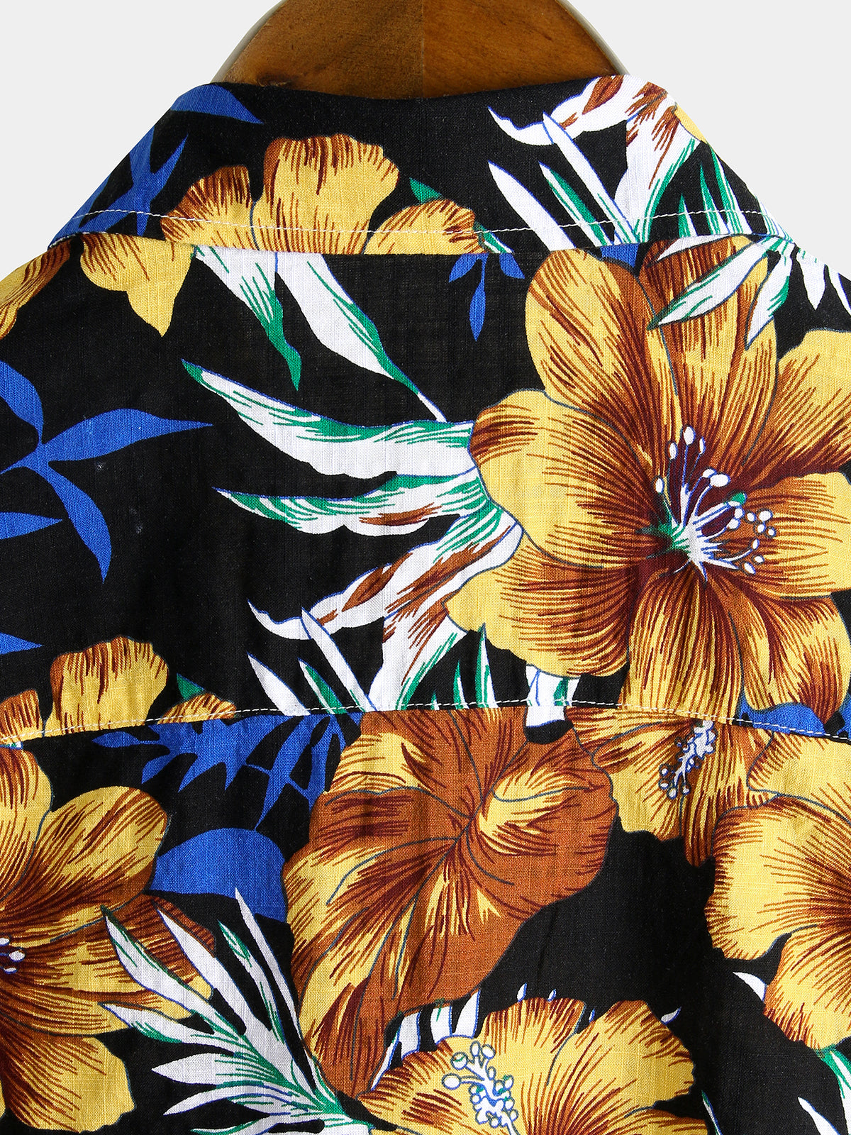 Camisa Flower Tropical Hawaii de algodón de manga corta para hombre
