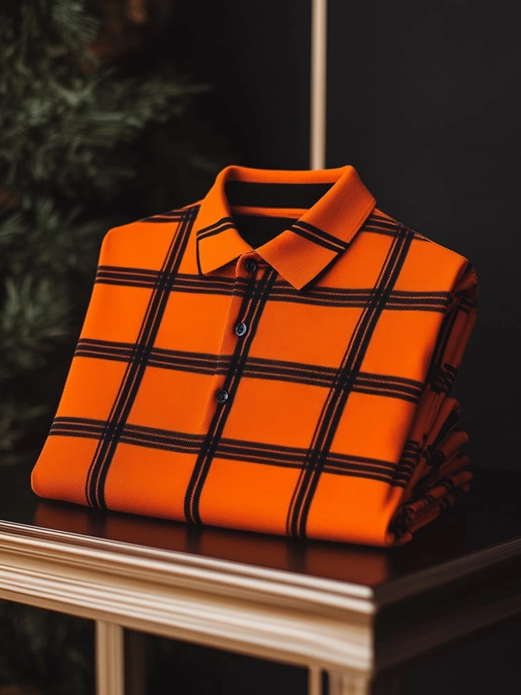 Camisa polo clásico ejecutivo Logo Button de manga corta para hombre