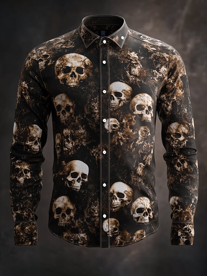 Camisa vintage Art Skull para hombre