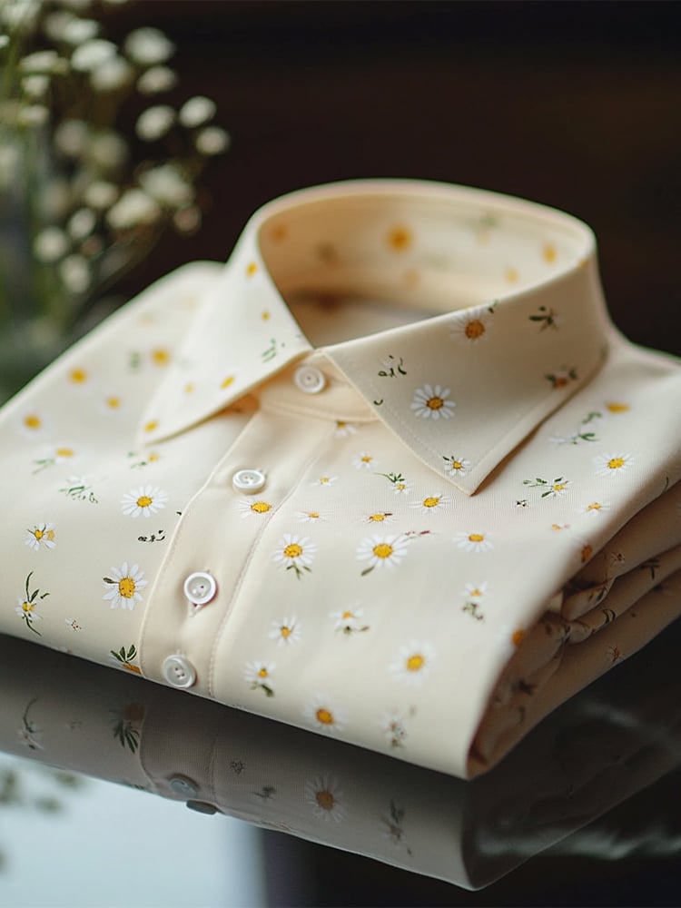 Camisa ejecutivo casual Daisy solapa de manga corta para hombre