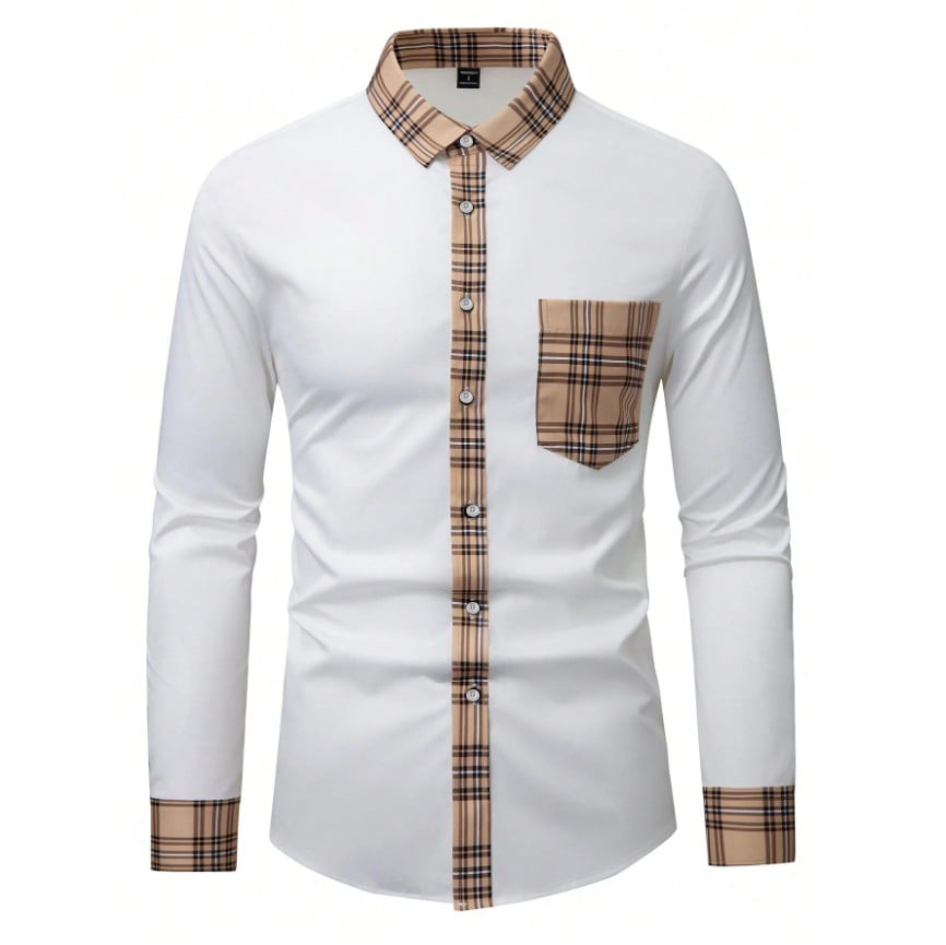 Camisa a cuadros ejecutivo casual para hombre