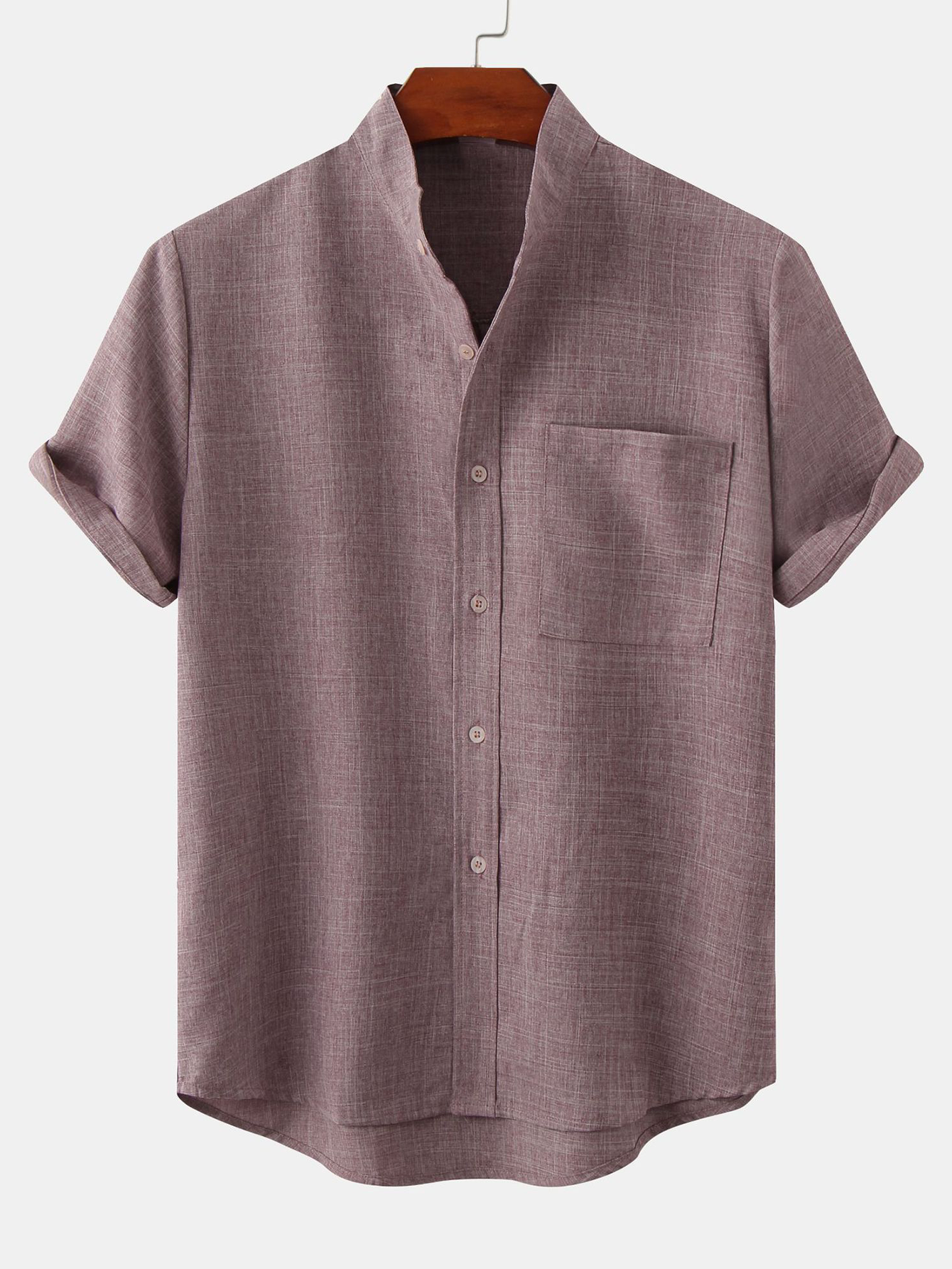 Camisa Man Stand Collar Whit Pocket