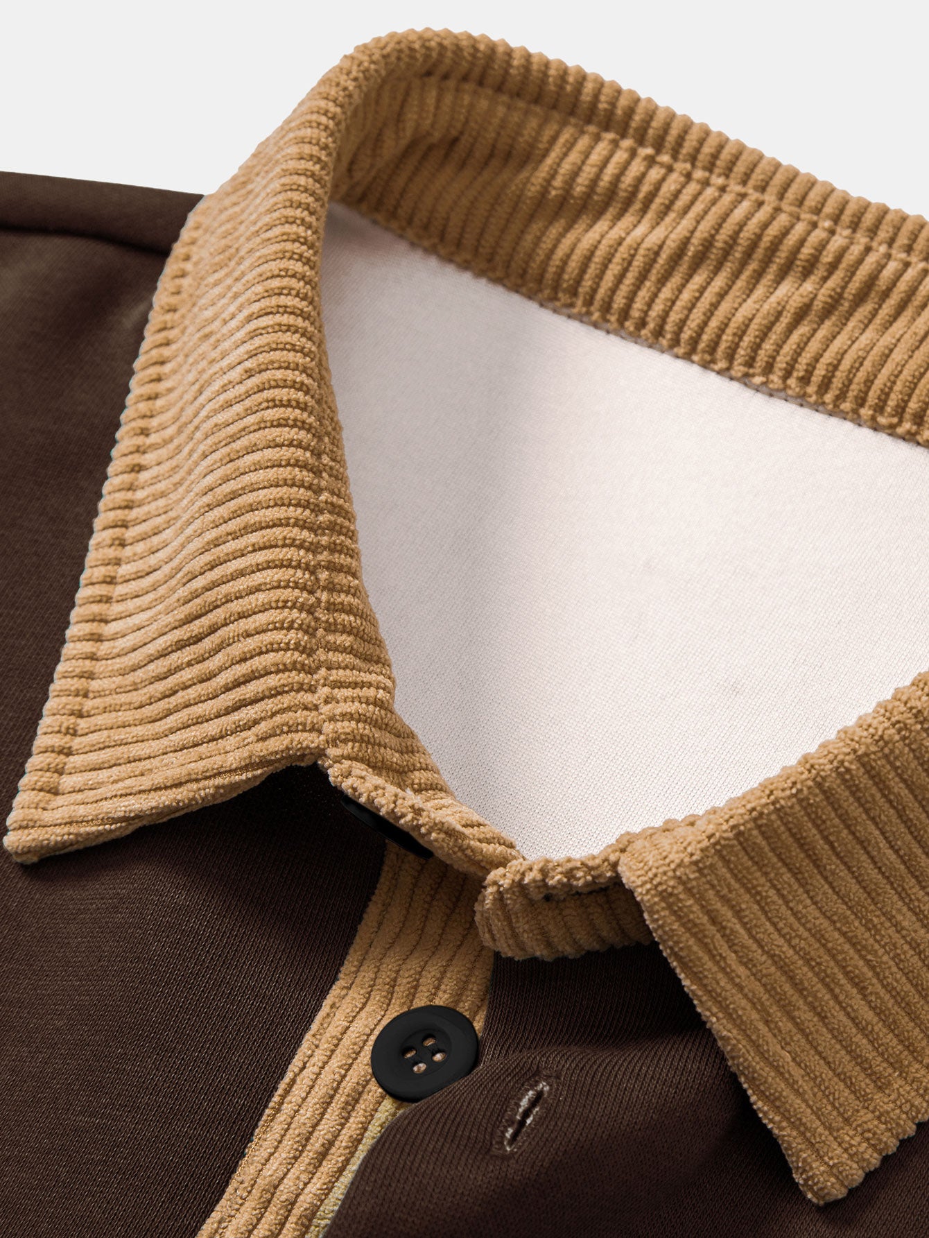 Sudadera Relax Fit Contrast Corduroy Polo Collar & Straight Leg Corduroy pantalón